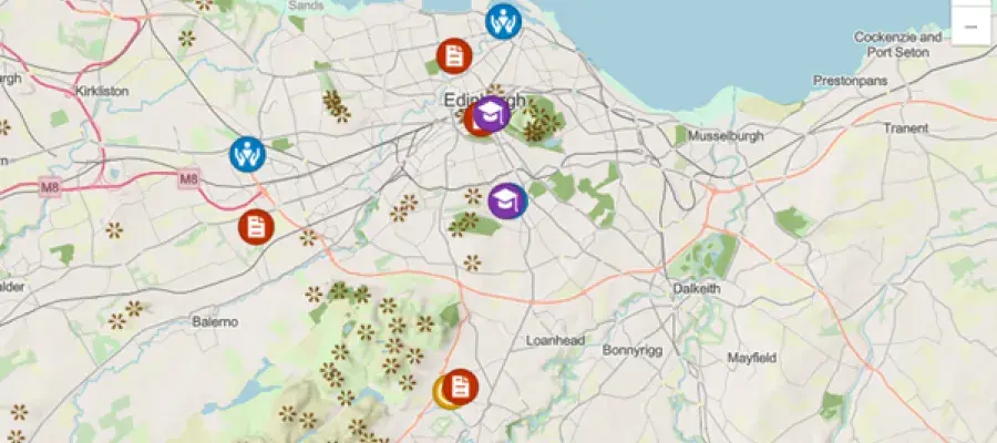 Map showing where the ACE partners are located
