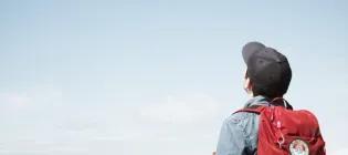 Man looking at the sky