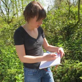 Emily Simmonds doing fieldwork